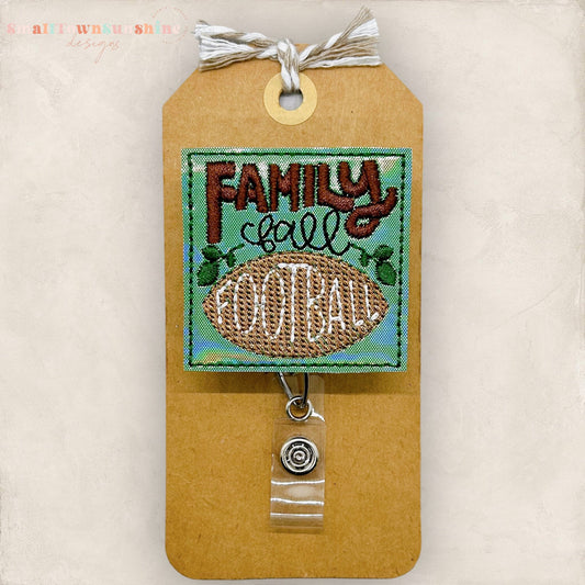Family Fall Football Badge Topper