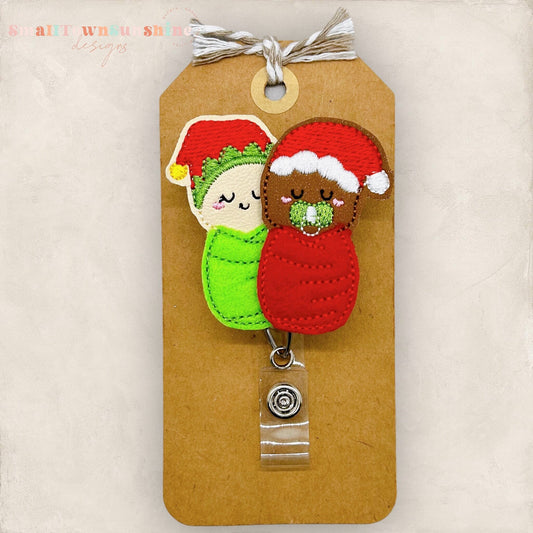 Diverse Christmas Babies Badge Topper