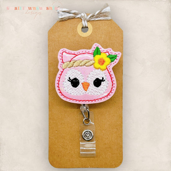 Floral Owl Badge Topper