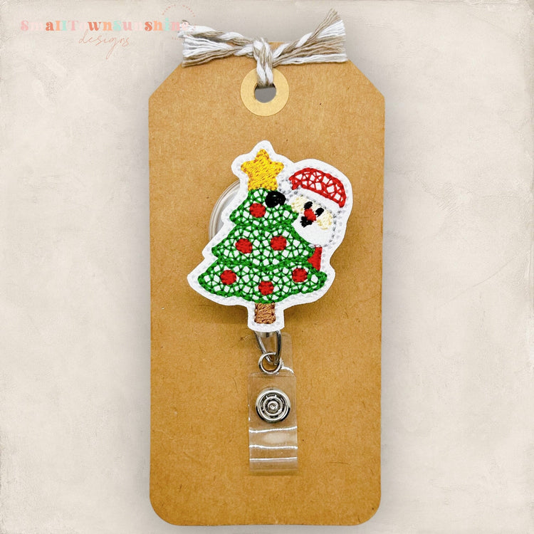 Peeking Santa Badge Topper