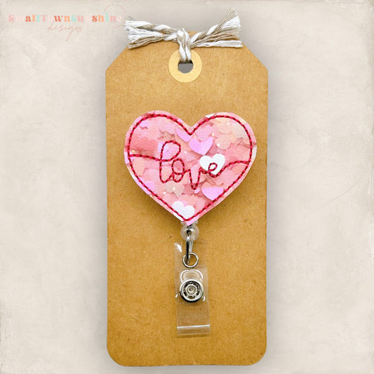 Confetti Heart Love Badge Topper