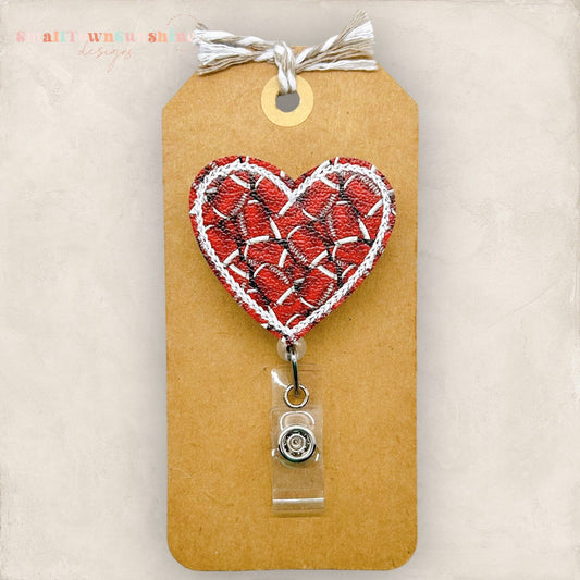 Football Heart Badge Topper