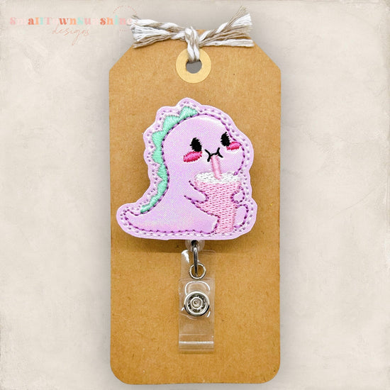 Dino with Drink Badge Topper