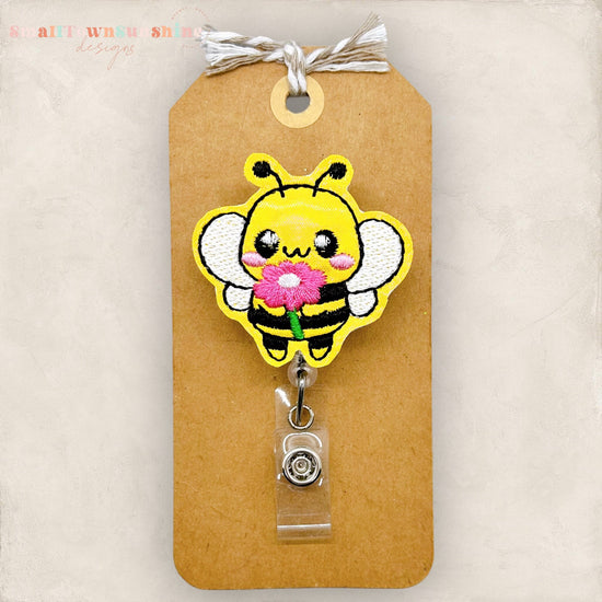 Bee with Flower Badge Topper