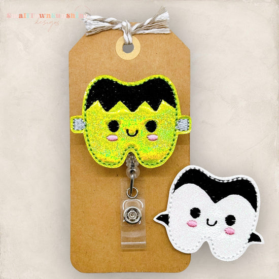 cute halloween teeth for dentists' ID name badges