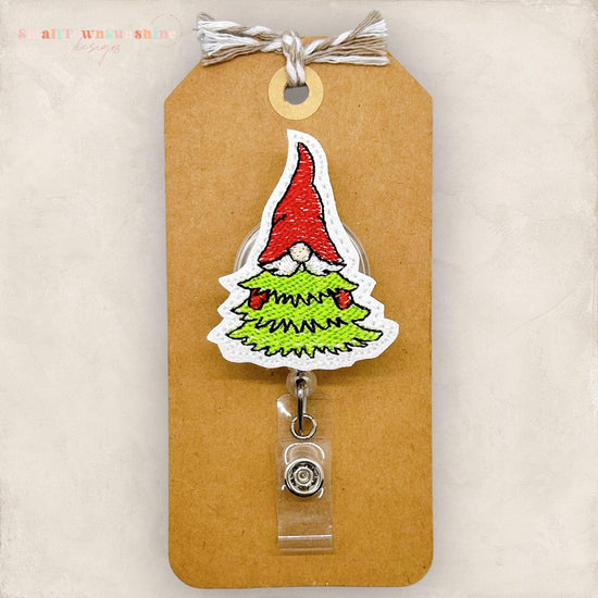 Christmas Tree Gnome Badge Topper