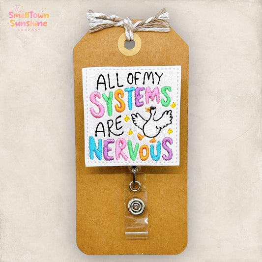 embroidered badge reel topper