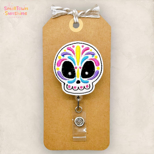 embroidered badge reel topper