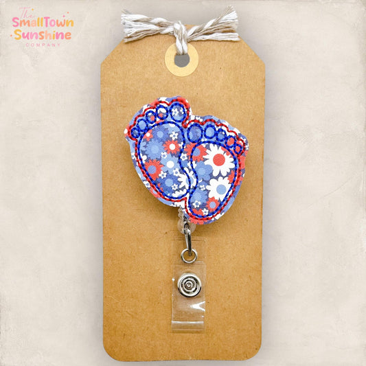 Floral Baby Feet Badge Topper