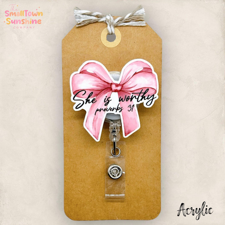 She is Worthy Badge Topper