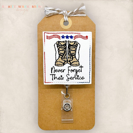 Never Forget Their Service Badge Topper