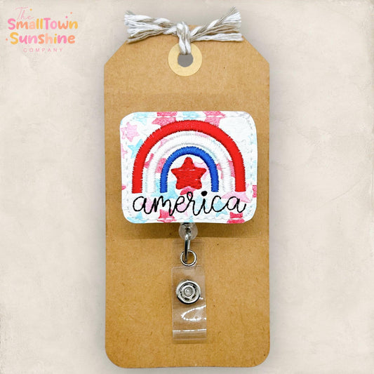 Patriotic Rainbow Badge Topper