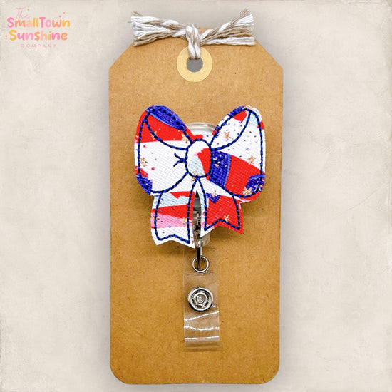Patriotic Bow Badge Topper