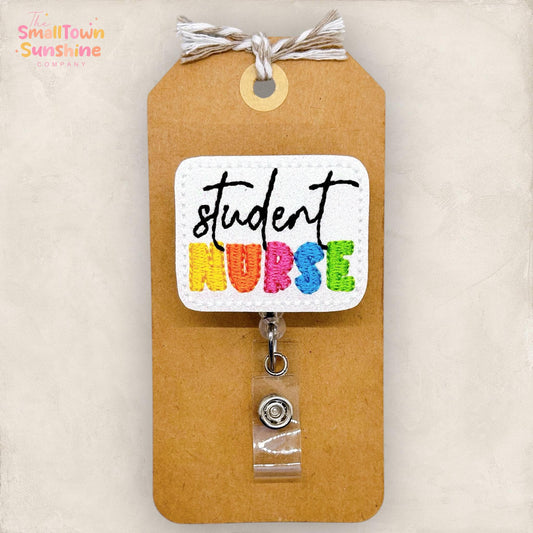 Student Nurse Badge Reel, Future Nurse Badge Reel, Med Student Name Tag, New Grad Badge Clip, Coworker Gift, Retractable ID Holder | GLITTER