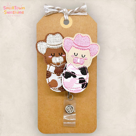 Diverse Western Swaddled Babies Badge Reel, Cowboy Baby Lanyard, L&D Nurse Name Tag, Nurse Badge Clip, Coworker Gift, Retractable ID Holder