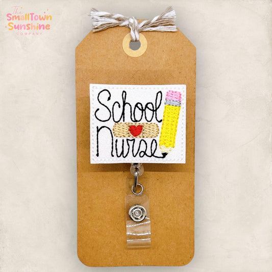 School Nurse Badge Reel, Nurse Badge Clip, Back to School Lanyard, Coworker Gift, Name Tag, Badge Buddy, Retractable ID Holder | GLITTER