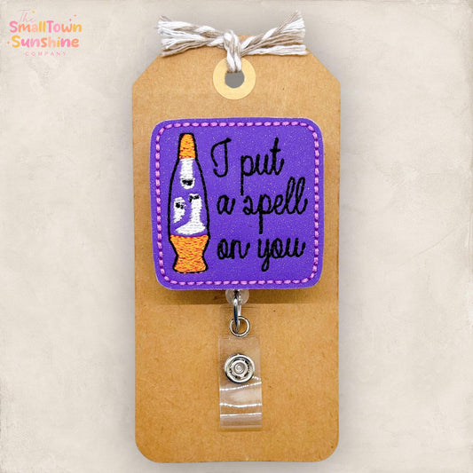 I Put a Spell on You Badge Reel, Halloween Badge Reel, Nurse Badge Clip, Teacher Lanyard, Coworker Gift, Name Tag, Retractable ID Holder