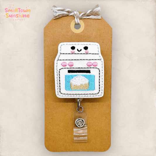 Bun in the Oven Badge Reel, Pregnancy Badge Reel, L & D Nurse Badge Clip, Teacher Lanyard, Coworker Gift, Retractable ID Holder | GLITTER
