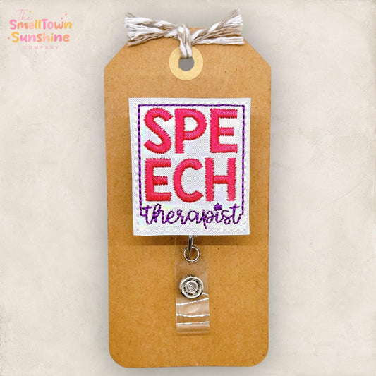 Speech Therapist Badge Reel, SLP Badge, Speech Language Pathologist Lanyard, Coworker Gift, Name Tag, Badge Buddy, Retractable ID Holder