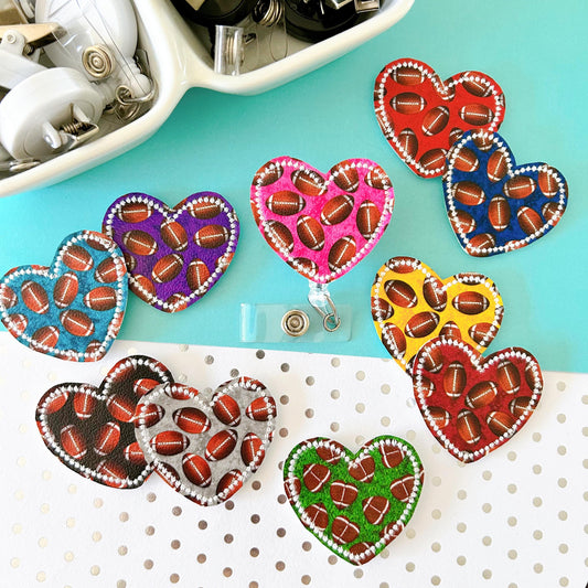 Football Heart Badge Topper