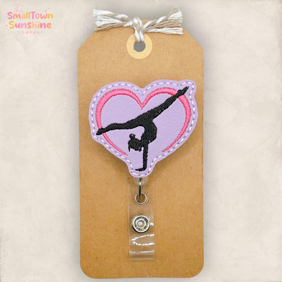 Gymnastics Retractable Badge Reel: ID Holder, Name Tag, Swappable Topper, Coworker Gift, Teacher Lanyard, MRI Safe, Heavy Duty Option