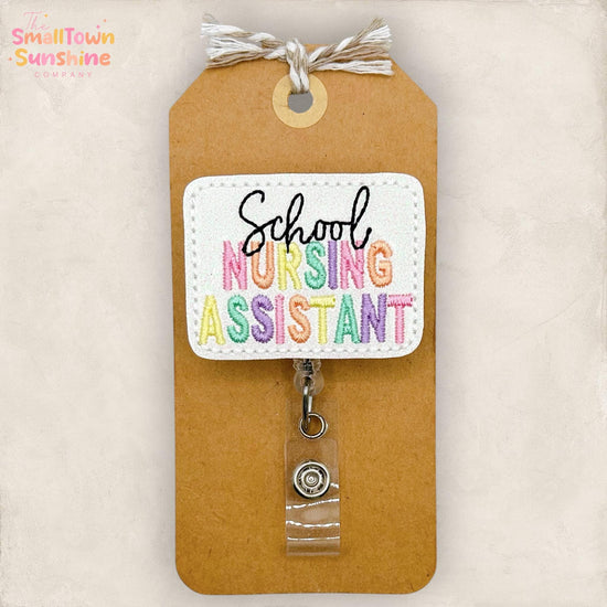 School Nursing Assistant Retractable Badge Topper: ID Holder