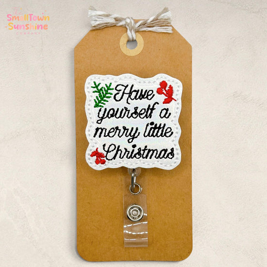 Have Yourself a Merry Christmas Retractable Badge Reel: ID Holder, Name Tag, Topper, Coworker Gift, Lanyard, MRI Safe, Heavy Duty Clip