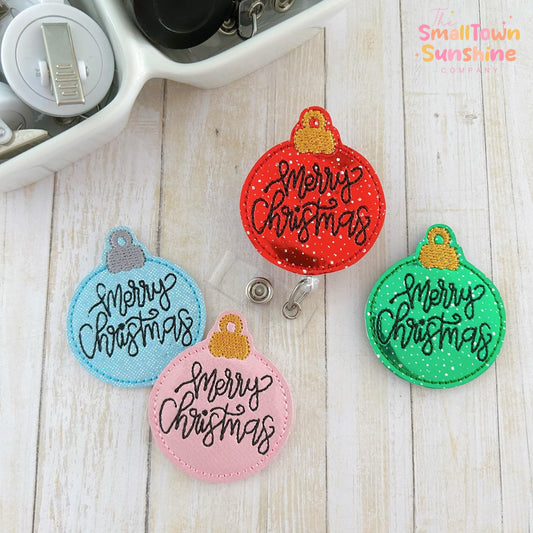 Merry Christmas Ornaments Retractable Badge Reel Collection: ID Holder, Topper, Coworker Gift, Name Tag, Lanyard, MRI Safe, Heavy-Duty Clip