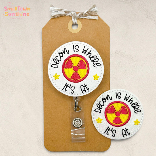 Decon is Where It’s At Retractable Badge Reel, Nuclear Med Tech ID Holder, Name Tag, Topper, Coworker Gift, Lanyard, MRI Safe | EXCLUSIVE