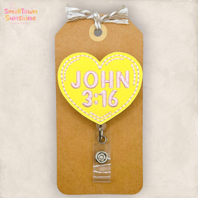 John 3:16 Badge Reel, Bible Verse Badge Reel, Nurse Badge Clip, Teacher Lanyard, Coworker Gift, Christian Name Tag, Retractable ID Holder