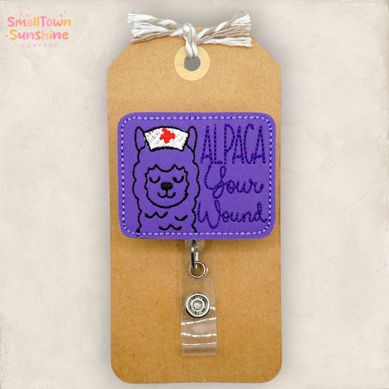 Alpaca Your Wound Retractable Badge Reel: Hospital ID Holder, Nurse Name Tag, Swappable Topper, Coworker Gift, Lanyard, MRI Safe, Heavy Duty